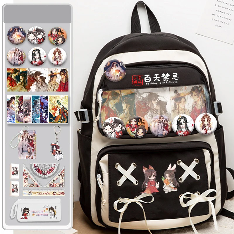 32×48×18cm Black Blue Purple, Heaven officials blessing, Tian Guan Ci Fu, Anime, School Bags, Backpacks, Girls