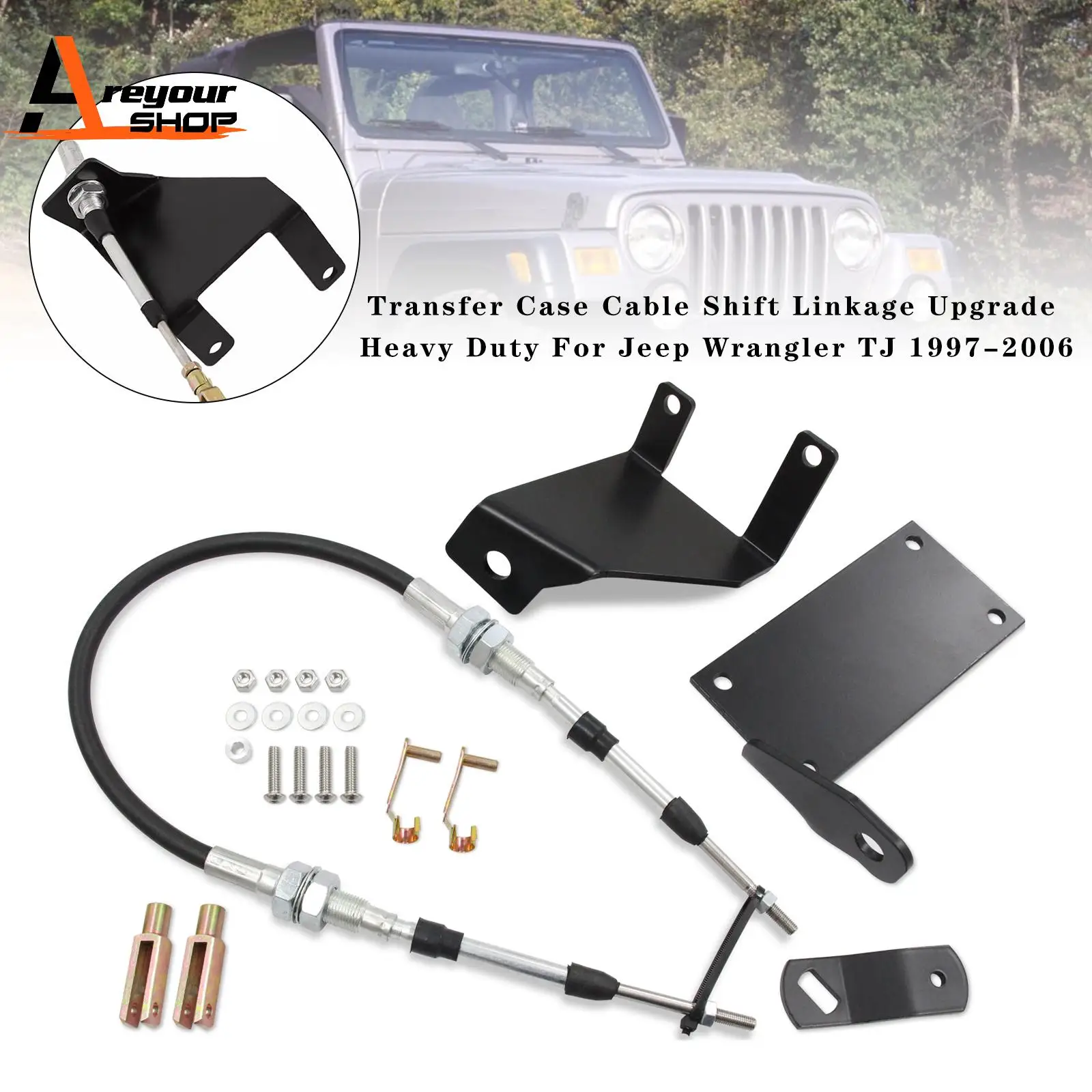 

Transfer Case Cable Shift Linkage Upgrade Heavy Duty for Wrangler TJ 1997-2006