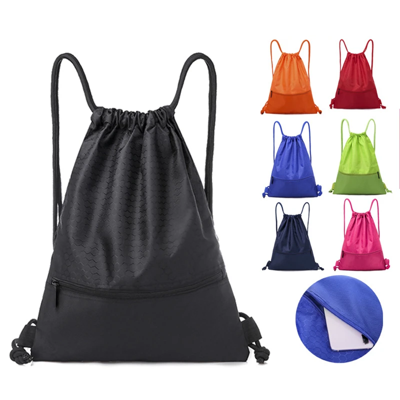 Mochila impermeable de nailon con cordón para mujer, bolsa de almacenamiento para deportes al aire libre, bolsa escolar para estudiantes, bolsas de