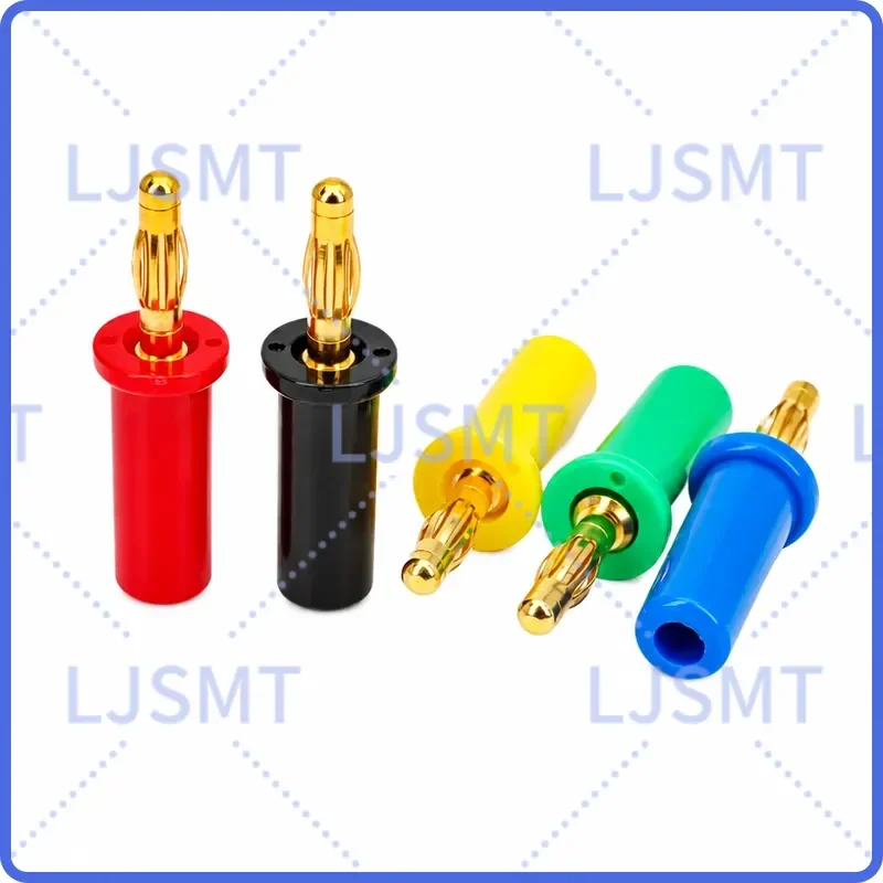 100pcs Gold Plated Copper 4mm Banana Plug Lantern Style Solderable High Current Durable Instrument Plug
