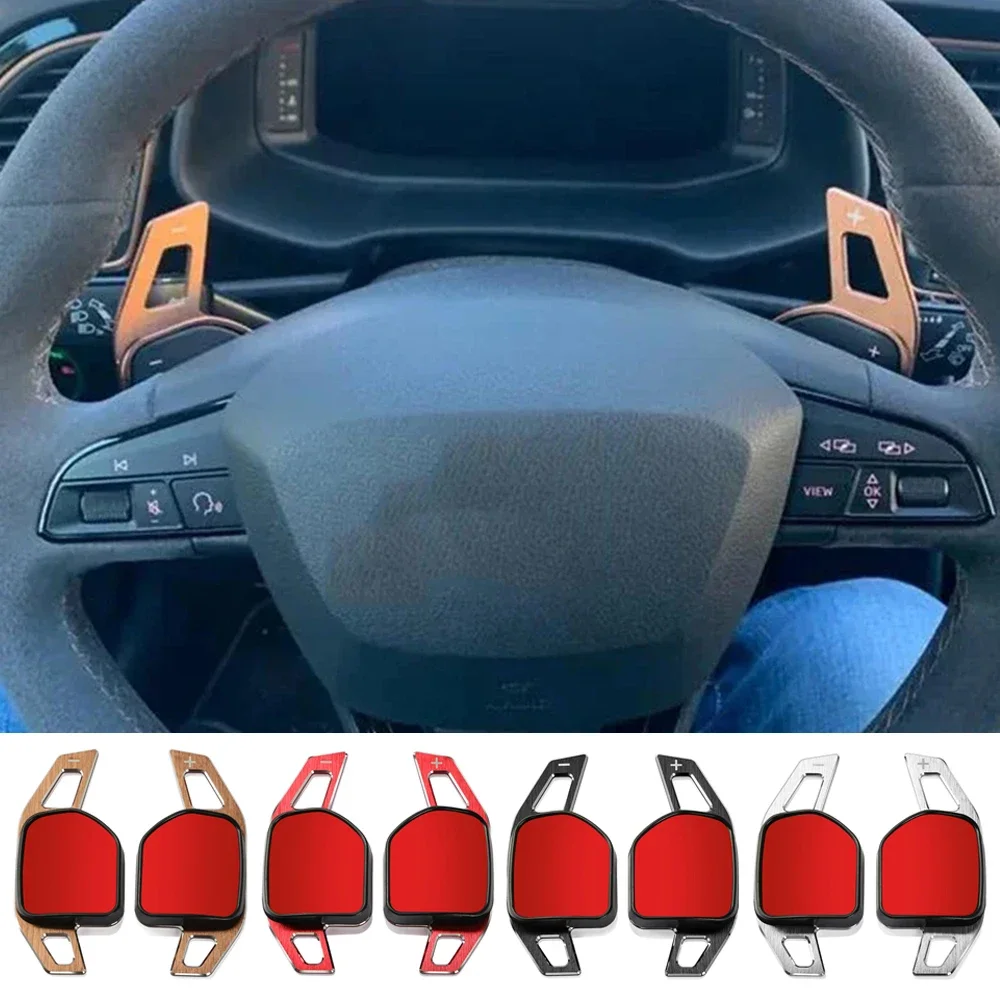 Volante de aluminio DSG, cambio de paleta para Seat Leon Cupra 4F 5F MK3 MK4 Ibiza 6F Arona Ateca Leon ST Alhambra