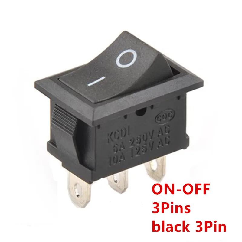 1Pcs KCD1 LED On-Off 3Pin Perahu Mobil Rocker Switch 21*15 Mm 6A/250V 10A/125V AC Hitam Merah Lampu Hijau Siwtch