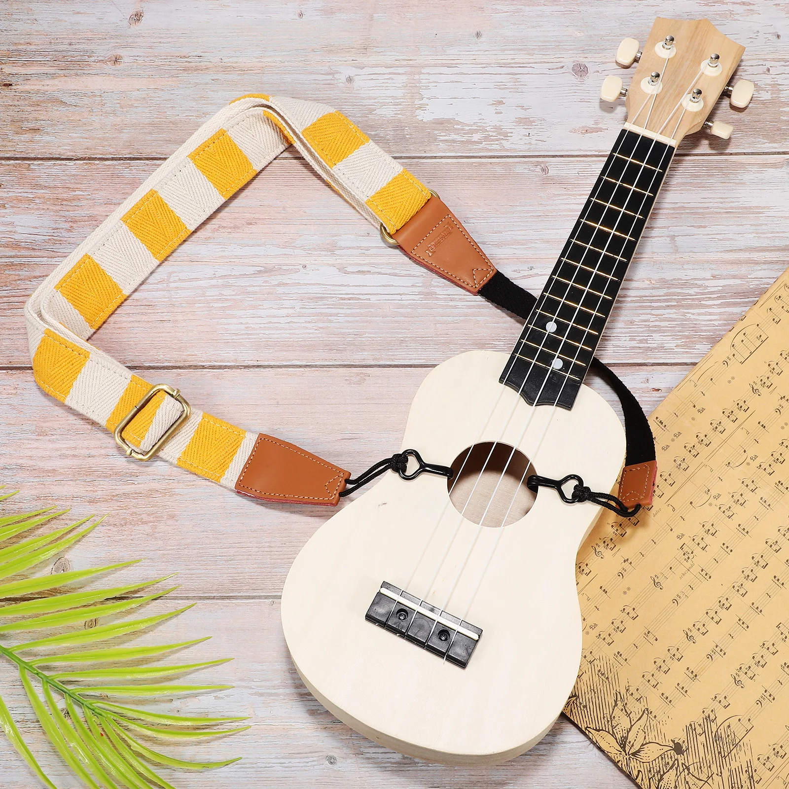

Ukulele Shoulder Strap Adjustable No Drill Portable Comfort Fit for All Ukulele Types Soprano Concert Tenor Small Guitar