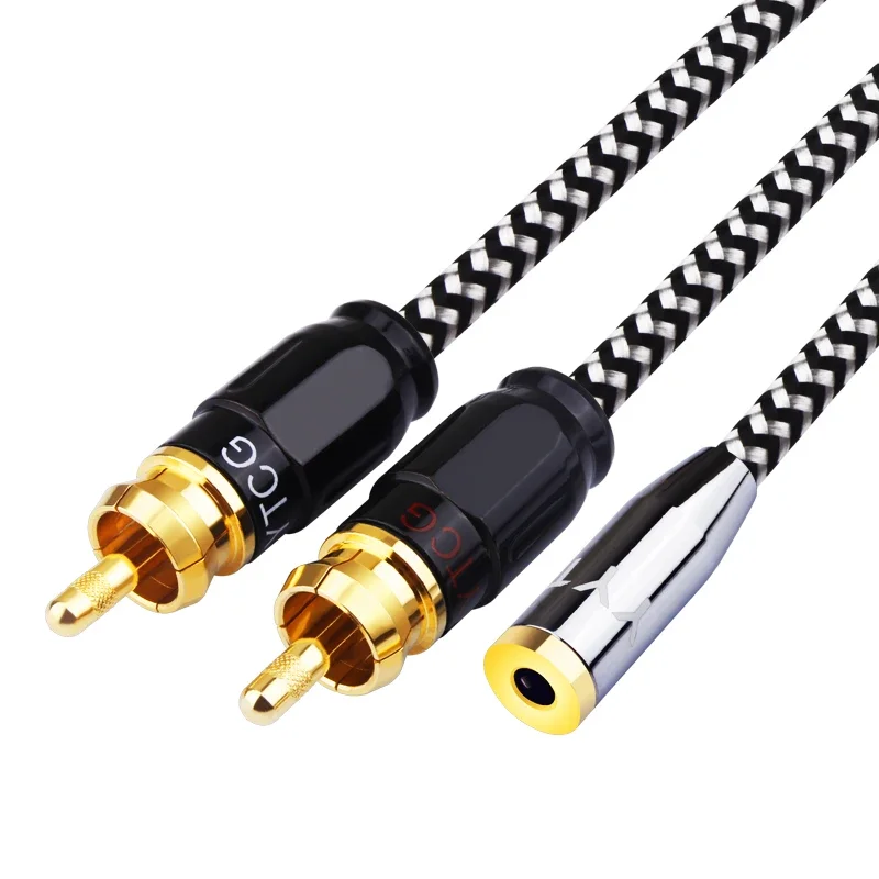Yytcg 3,5mm Buchse zu 2 rca Kabel Buchse zu 2rca Stecker Aux Audio Kabel 3,5mm Buchse Aux Kabel für Verstärker TV Heimkino 3
