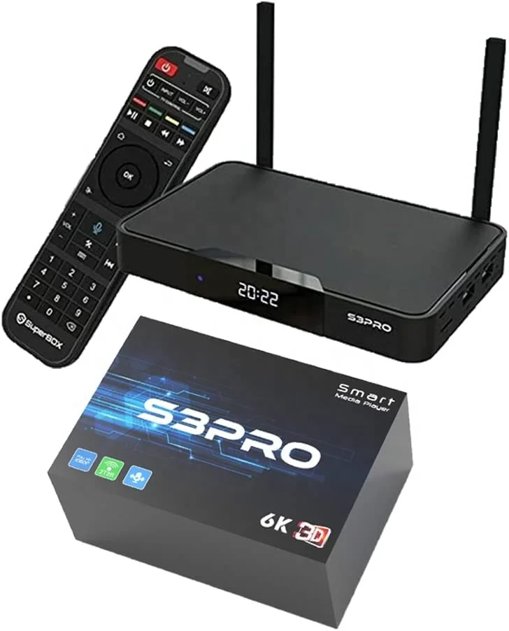 2023 Die neueste Set-Top-Box Superbox S3 Pro Android 9.0 Set-Top-Box mit Sprachsteuerung, Hotkey-Funktionen und 7 Tage Wiedergabe