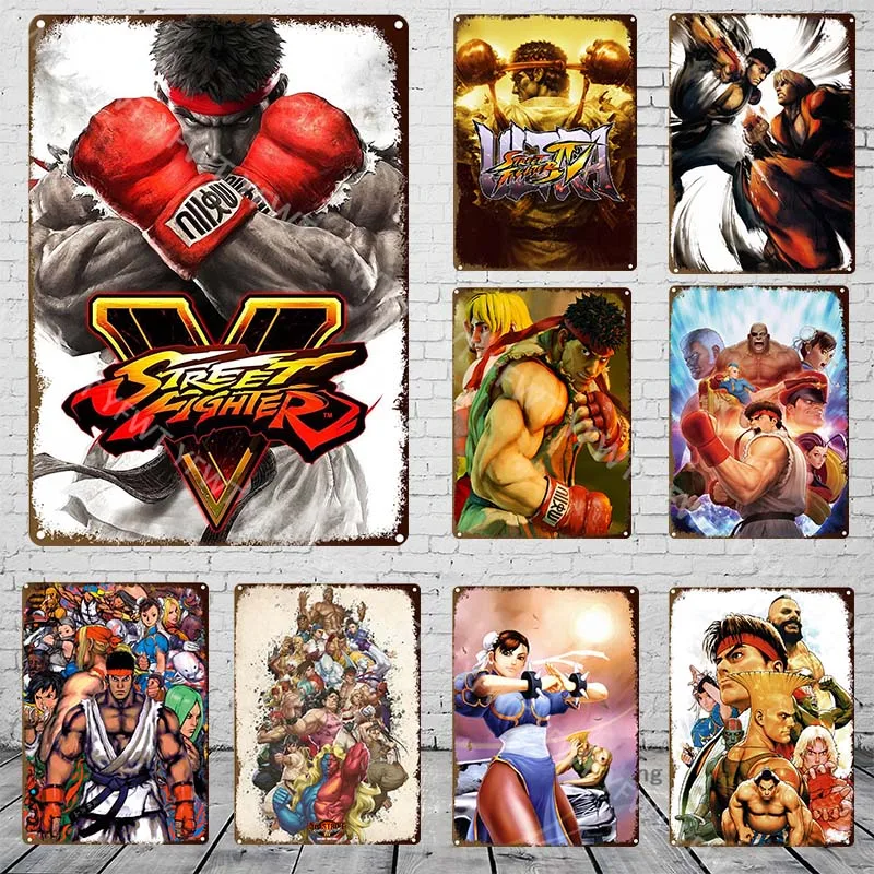 Japanese Classic Fighting Action Game Video Game Metal Tin Sign Retro Poster Wall Decor House Home Room Decorative Wall Art