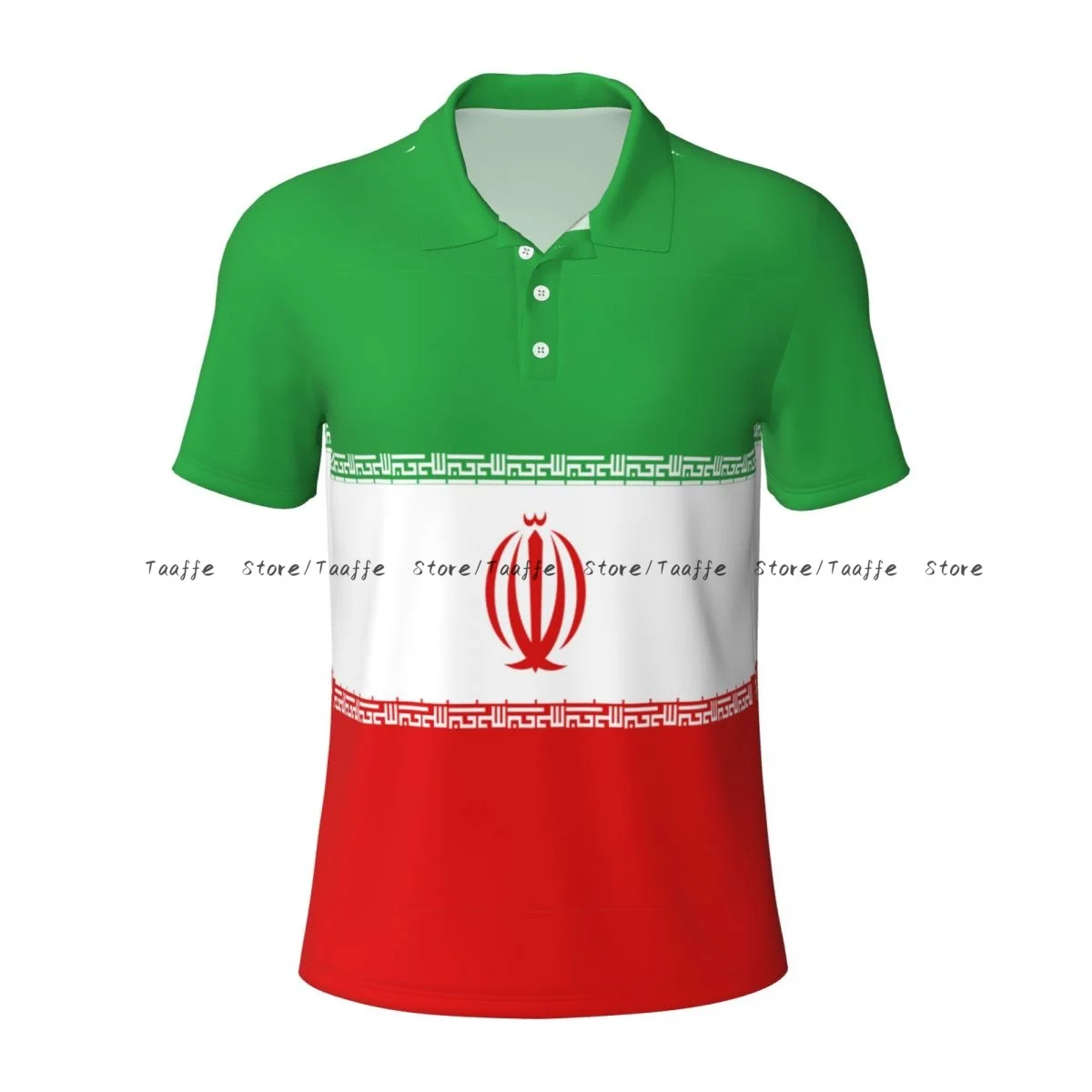 Iran Flag Men's polo shirt collar T-shirt short sleeve casual street shirt