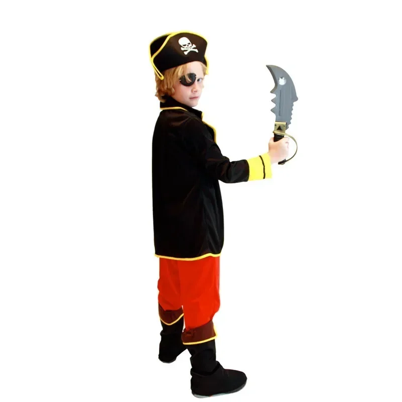 1set/lot Kids Boys Pirate Costume Cosplay Set For Children Christmas New Year Party For Children Fancy costume (good)