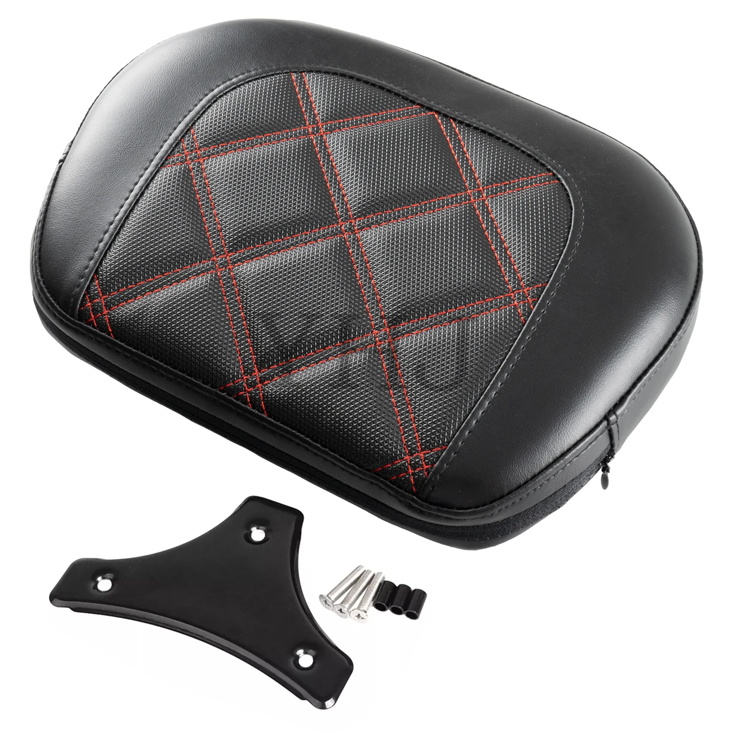 

Black Bracket Motorcycle Passenger Sissy Bar Backrest Pad For Harley Touring CVO Street Bob Road King Electra Glide 1997-2024