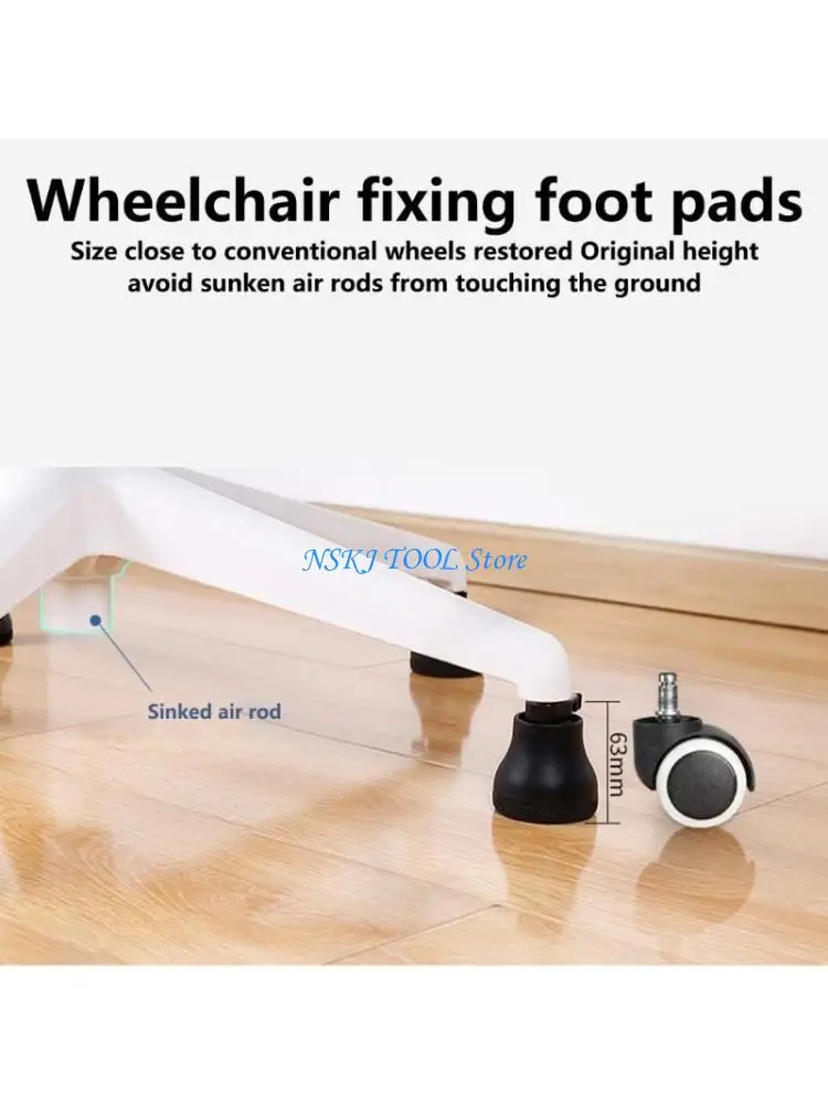 L8RC 5PCS Office Chair Wheel Stoppers Heavy Load Casters Universal Chair Wheel set for Furniture Casters & Fixed Castors