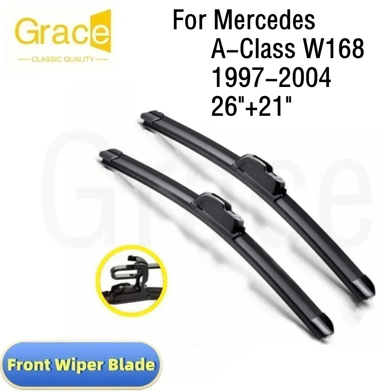 

For Mercedes A-Class W168 Wiper Blade 26"+21“ Car Windshield Windscreen Rubber 1997 1998 1999 2000 2001 2002 2003 2004