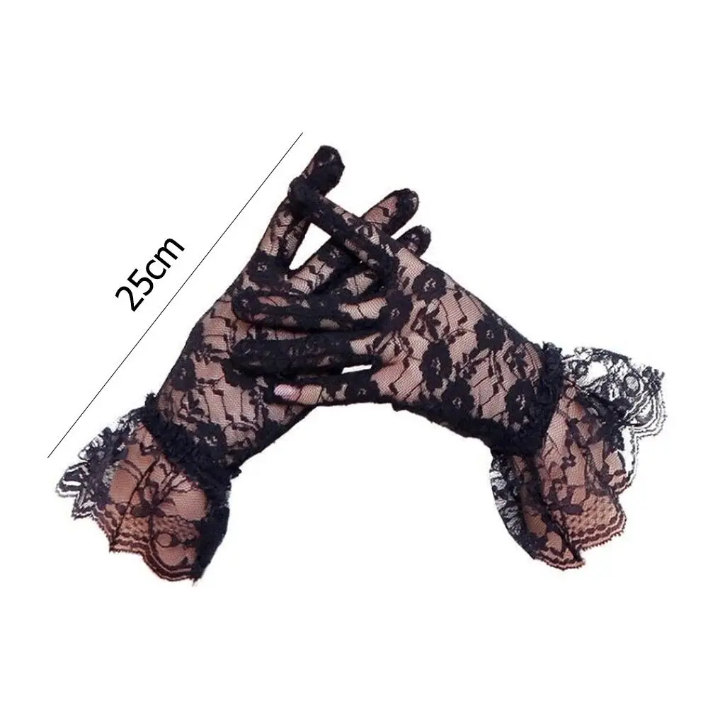 New Party Sexy Dressy Gloves Women High Quality Lace Gloves Paragraph Wedding Gloves Mittens Accessories Full Finger Girls