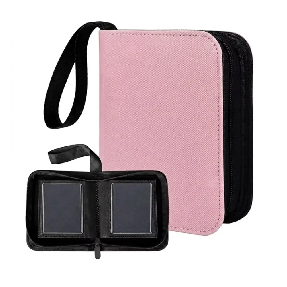 Portable 40 Pockets Trading Card Album 3x4inch Durable Mini Card Binder Diamond Leather Storage Pockets Card Collection