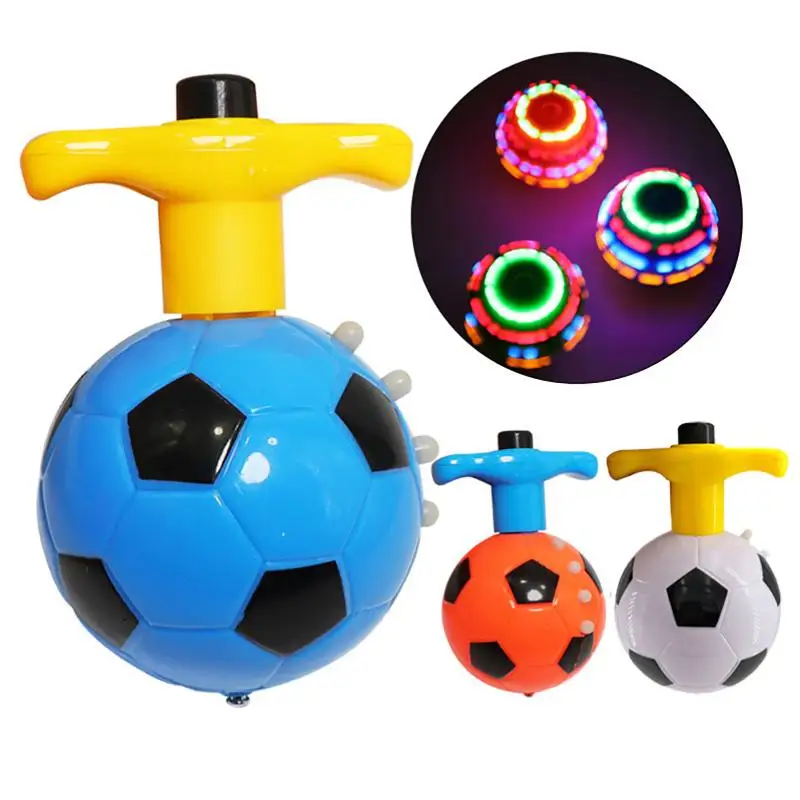 Football Shape Spinning Top Toy With Colorful Flash Light And Music Kids Birthday Gift For Outdoor Indoor Playing