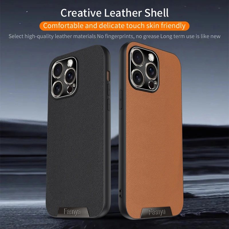 Luxury Skin Friendly Leather Phone Case For iPhone 16 15 14 13 12 11 Pro XS Max XR X SE 8 7 Plus Ultra-thin Silicone Cover