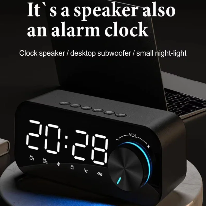 NEW Wireless Bluetooth Speaker with LED Display Stereo Bass MP3 Alarm Clock FM Radio and Multifunction Music Player