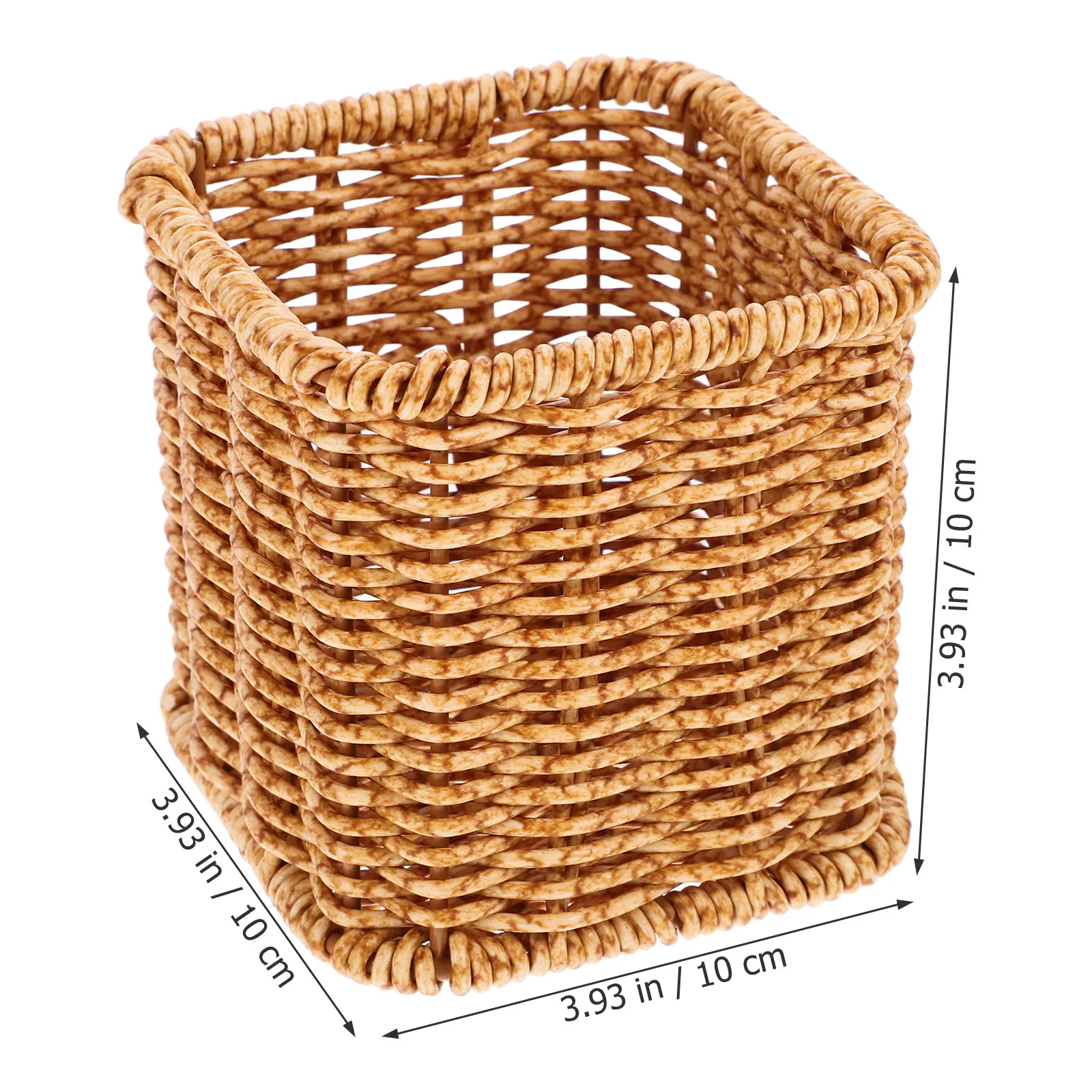 Plastic Woven Pen Holder Decorative Pen Storage Bucket Office Desktop Organizer Multi-Function Stationery Container