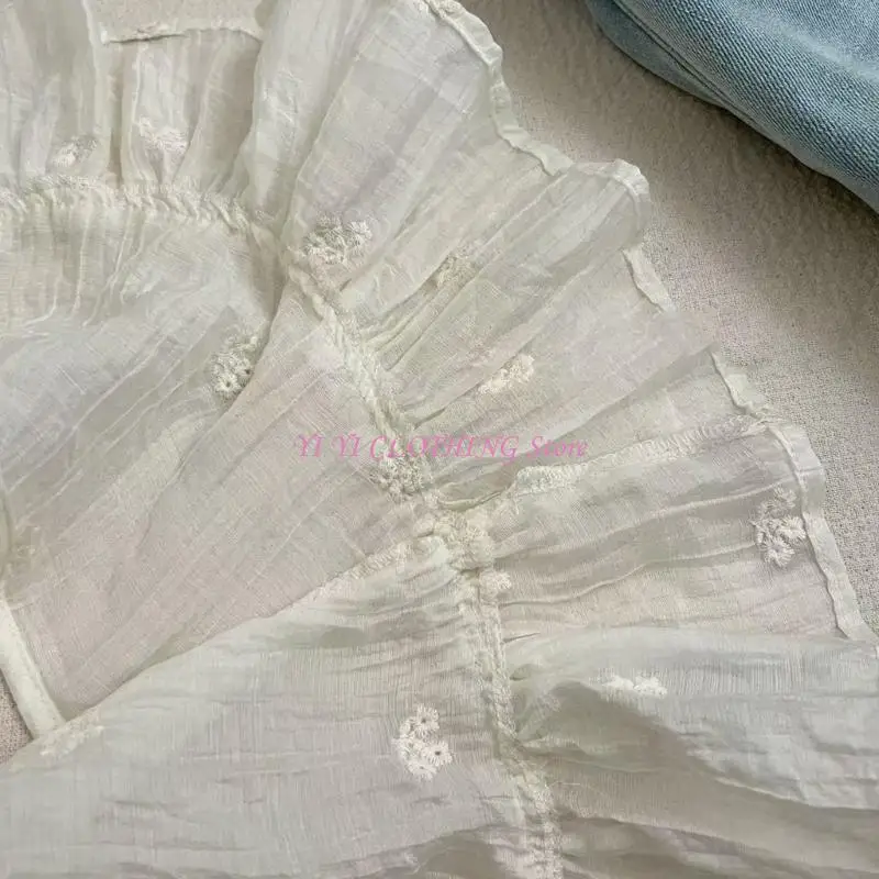 

N5KF Lace Shirt Extenders Layering Fake Top Lower Shirt Half Length Skirt