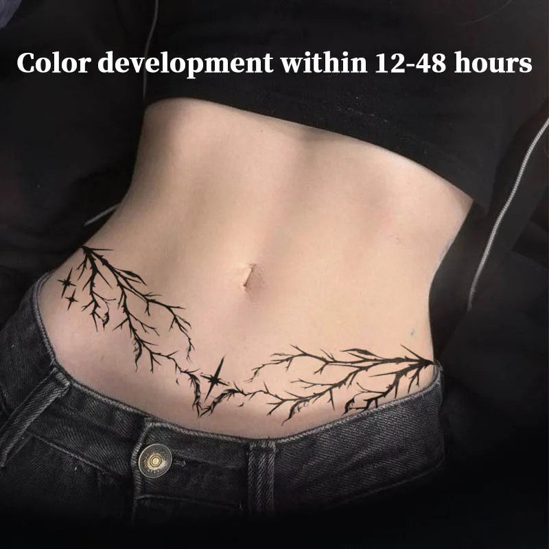 Gothic Thorn Star Herbal Juice Tattoo Sticker Temporary Tattoos Fake Novelty in Toys for the Best Adolescents Tatuaje Stickers