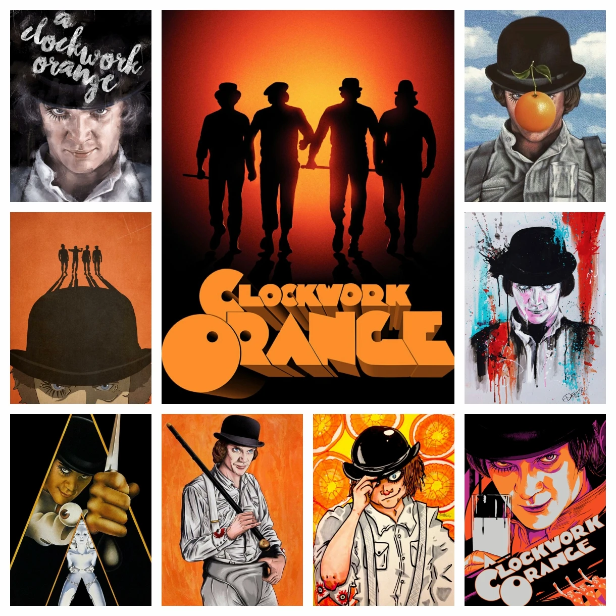 تصورها البرتقال فيلم الماس الراين اللوحة مالكولم ماكدويل فيلم عبر غرزة التطريز صورة فسيفساء ديكور المنزل 5D