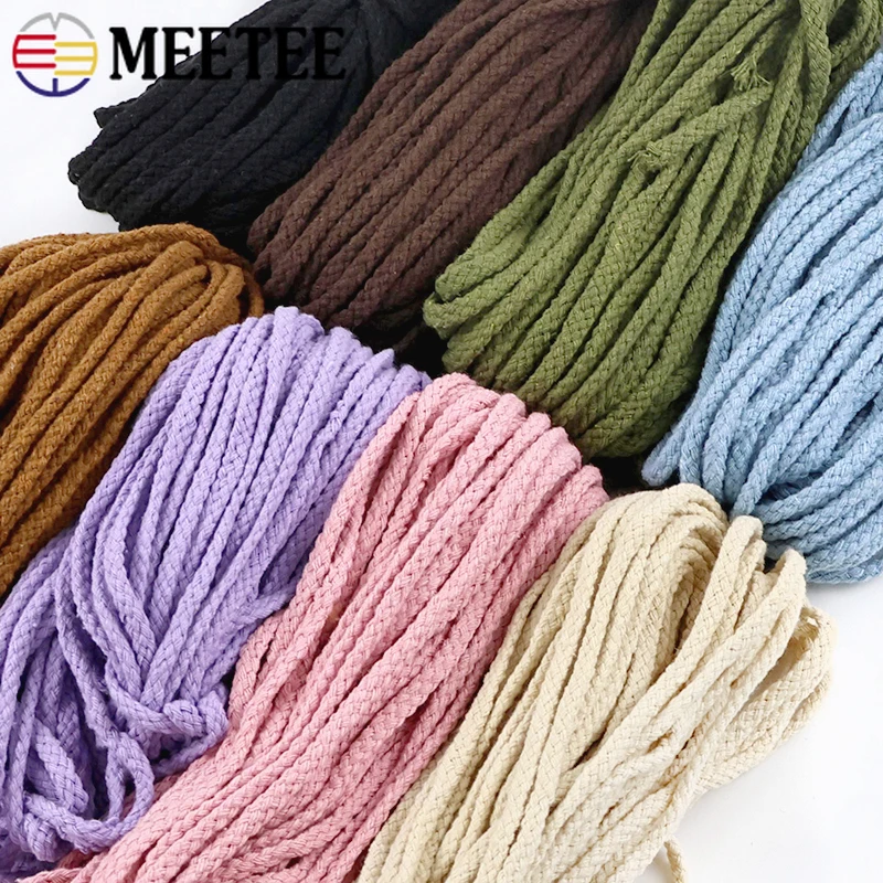 

10/20/30M 5mm Backpack Cotton Cord Bag Strap Waistband Twisted Rope Knapsack Belt Macrame Cords DIY Sewing Craft Accessories