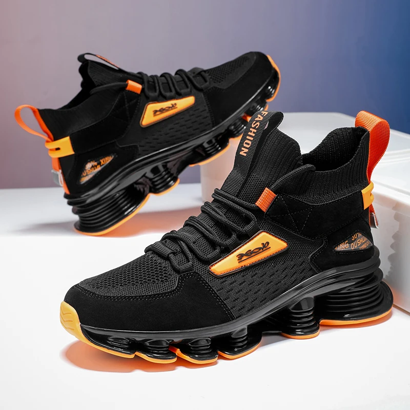 

Men's Running Shoes 2025 New Product Elastic Sole Sports Shoes Men's Buffer Running Sports Shoes Size 39-46