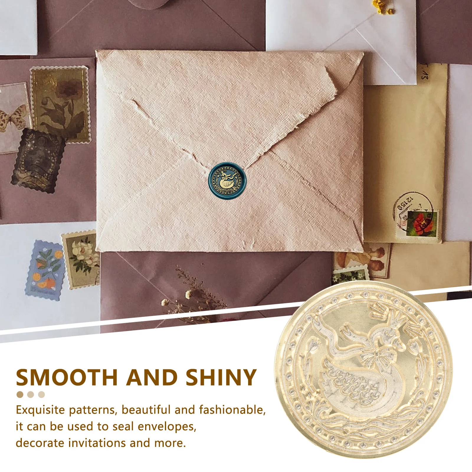 Fire Wax Seal Stamp Head Premium Brass Valentine's Day Envelope Sealing Lacquer Head Xmas Wax Seal Stamp Craft Decorative