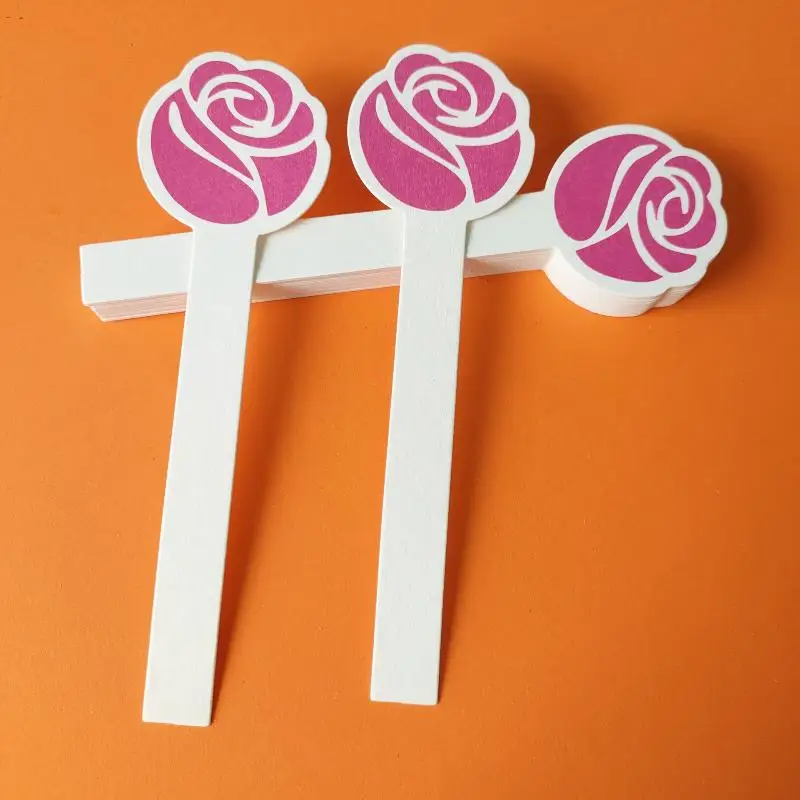 50Pcs/pack Perfume Paper Test Strips Flower Shape Essential Oil Testing Fragrance Scents Aromatherapy Sample Strips