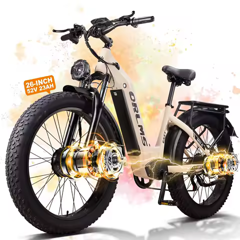 Dual Motor Electric Bike,26" x4" Fat Tire Electric Bike,Up to 5000W Peak,52V 23Ah Built-in Lithium Battery,Up to 40/46MPH &amp; 105