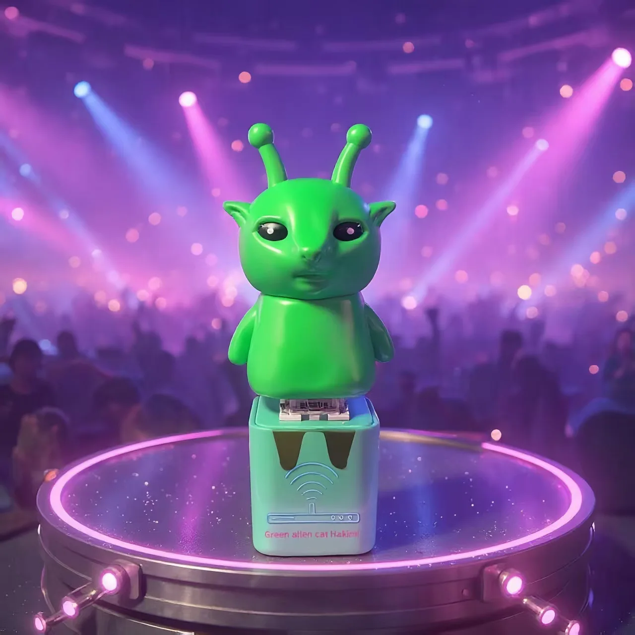 @Green Alien Keychain Funny Press Glowing Button Portable Decompression Keychain With Sound Light Alien EDC Fidget Keyboards Toy