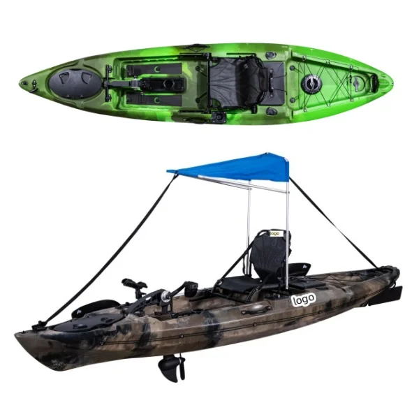 

LSF New Single-Seating Electric Motor Canoe/Kayak CE Certified Non-Inflatable Plastic Fishing Foot Pedal Boat for 1 Person 3.66m