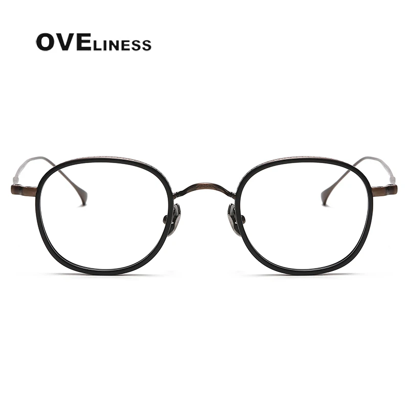 2022 Pure Titanium Glasses Frame Men Ultralight Retro Round Myopia Optical Prescription Vintage Eyeglasses Frames Women Eyewear