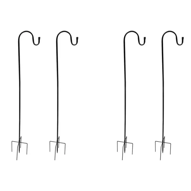 LICE-Shepherd's Hooks, 4Pack Shepherd Hook Made Of Metal For Outdoor Bird Feeders Hanger, Solar Lights, Christmas Lights