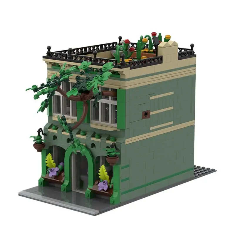 MOC-209268 planta loja modular blocos de construção casa modelo originalidade tijolos crianças desktop exibição brinquedos presentes