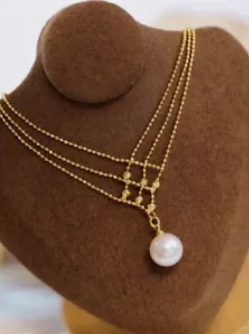 AAAA 9-10mm Gorgeous True Natural Akoya White Round Pearl Pendant Necklace 925S