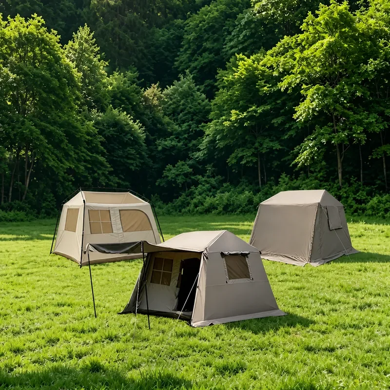 Gofun Outdoor Camping Ridge Tent 6.0 Titanium Vinyl Automatic Quick Opening Canopy Integrated Shelter for Hiking Travel