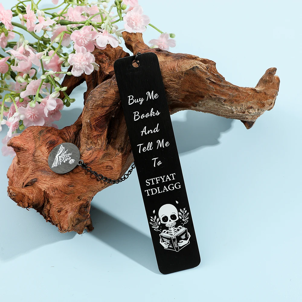 Personalised Skull Bookmark Metal Page Mark Book Lovers Gifts School Supplies for Friend Accessories Men Women Reading Markers