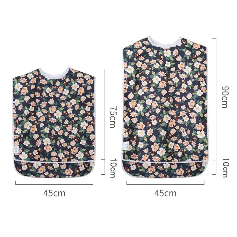 Large Waterproof Aprons Suitable for Elderly People Breathable and Comfortable Feeding Bibs Lengthen Burp Cloths Width 45/70cm