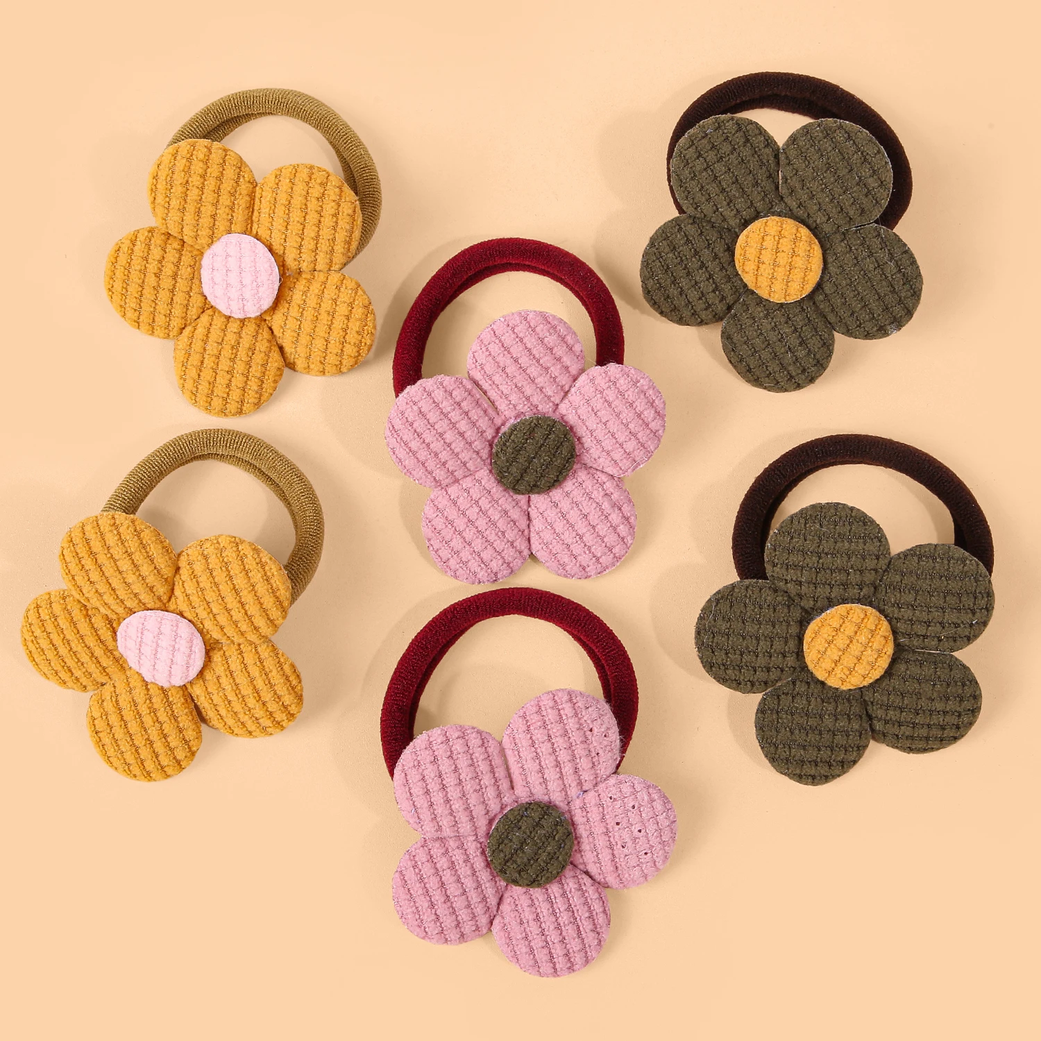 6/12/24 шт., нейлоновая эластичная лента для волос с цветочным принтом для девочек, милая цветная веревка для волос Morandi для детей, аксессуары для волос