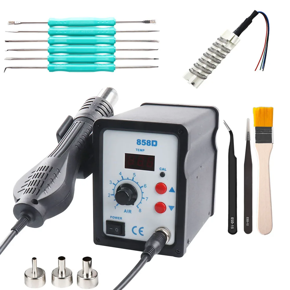 Hot Air Gun Bga Retrabalho Estação de Solda Ventilador Secador de Cabelo Solda Heat Gun Smd Smt Soldagem Reparação 220v 110v 858d