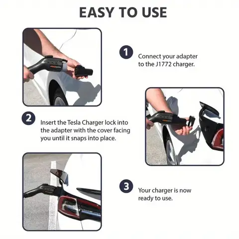 Tesla Model 3 Model Y J1772 충전 어댑터 잠금 장치 안전 보호 자동차 액세서리 2020 2021 2022 모델과 호환 가능