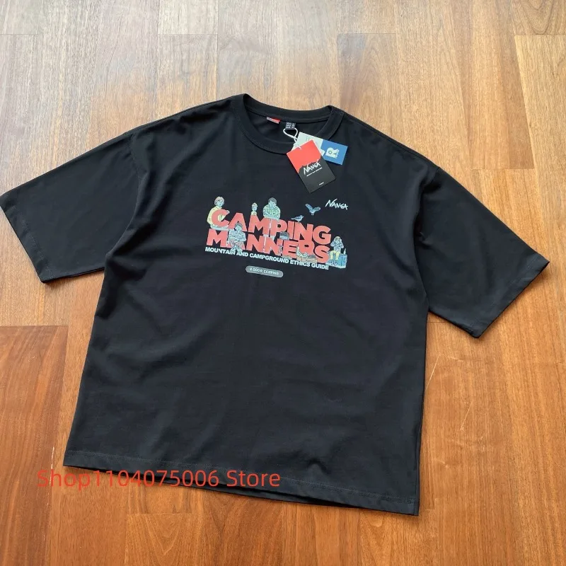 Nanga ユニセックス オーバーサイズ Tシャツ ストリートウェア スタイル 270GSM ヘビーコットン 男性と女性用 トレンディ