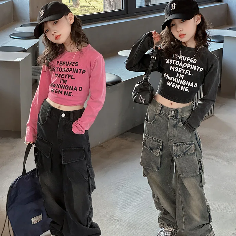 

Girls Trousers Children 2024 New Spring and Summer Fashion Bottoms Simple Casual Style All-match Pants European Fashion Style