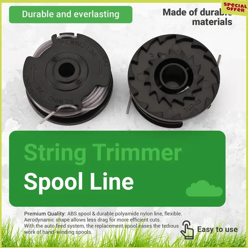 

A34R Weed Eater Dual Line String Trimmer Replacement Spool For Greenworks 2900719,20Ft 0.065Inch (4 Spool + 1 Cap)
