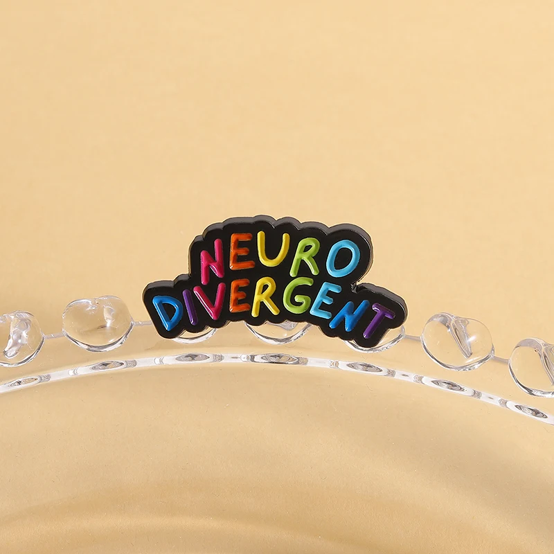 Autism Awareness Enamel Pins Creative Cartoon Neurodivergent Brooches Shirt Lapel Badges Rainbow Color Jewelry Gift