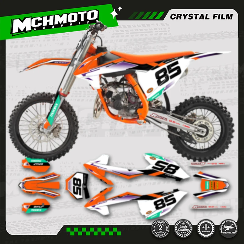 

MCHMFG For KTM 2018-2024 SX85 SX 85 Graphics Background Decal Stickers Kit Number Name Custom