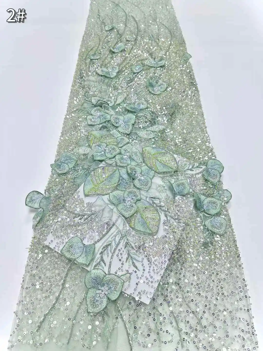 

Модная африканская нигерийская 2520, 3D кружевная вышивка бисером, элитная роскошная французская кружевная ткань с блестками для свадебного платья для женщин