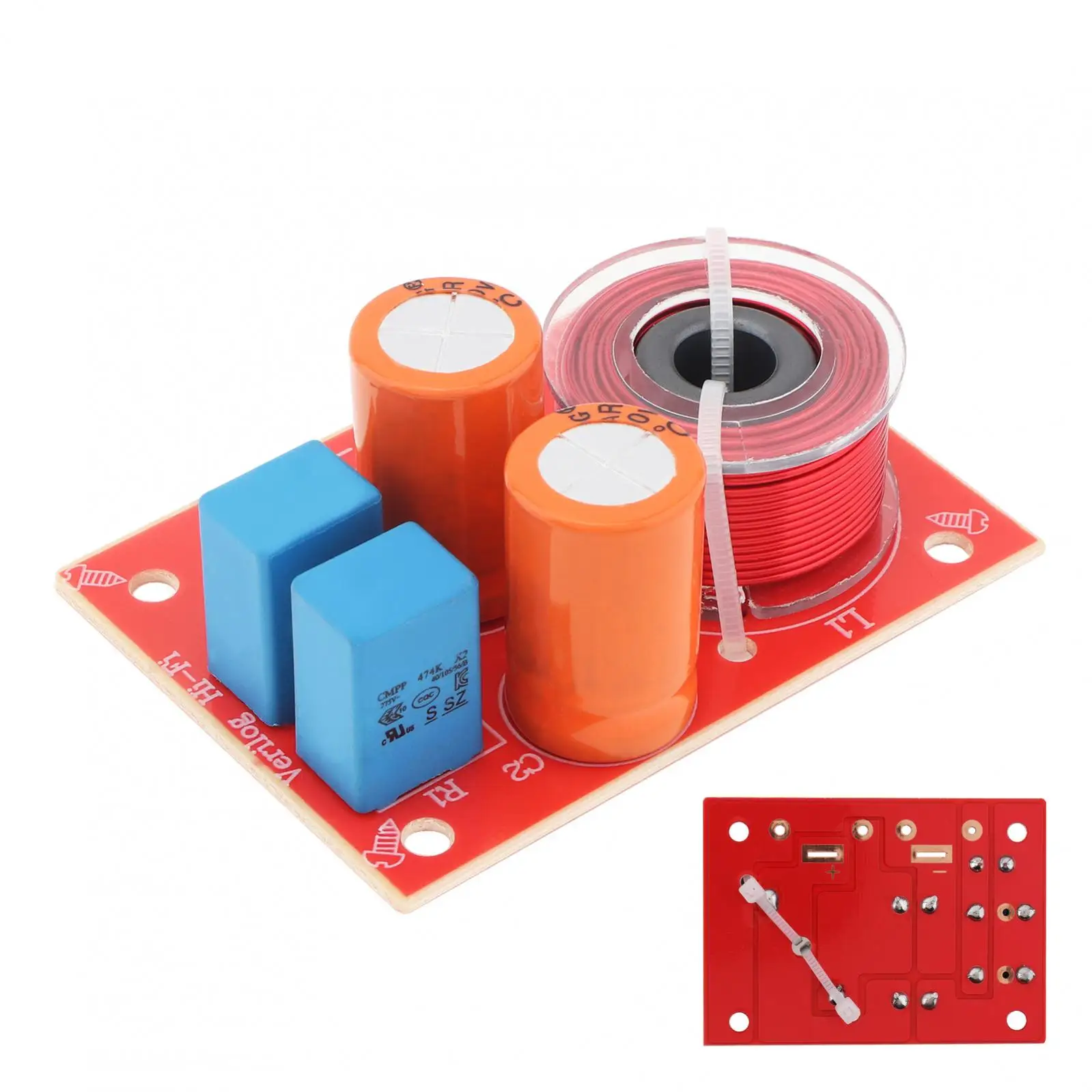 Altavoz divisor de frecuencia de Audio, condensador no polar de alta potencia, altavoz de 2 vías, 80W, 2 unidades, filtros cruzados para altavoces