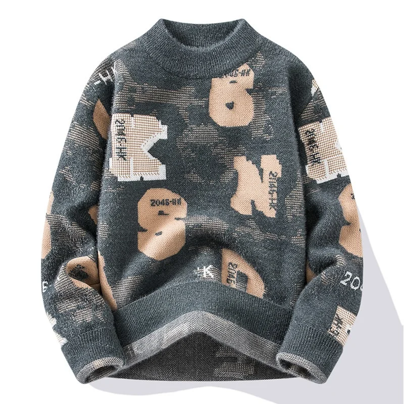

Faionable Casual Knitted Sweater f High Collar Teenager Base Layer irt Autumn Winter New Sle Warm Nylon Polyester Blend