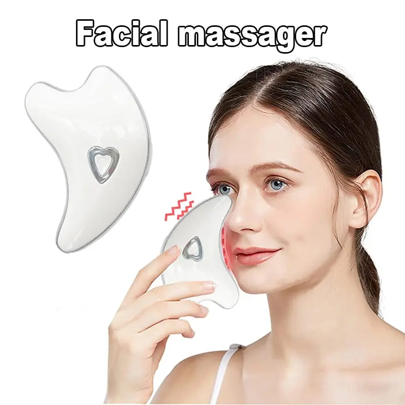 Điện sưởi ấm gua SHA mặt massager EMS Microcurrent mặt cạo công cụ chống nếp nhăn đôi cằm da mặt nâng thiết bị
